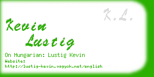 kevin lustig business card